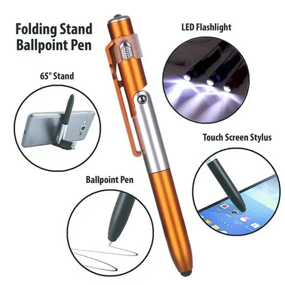 Multi Function 4 In 1 Stylus Pen Ballpoint Pen Capacitive Stylus With Flashlight And Phone Holder S 2