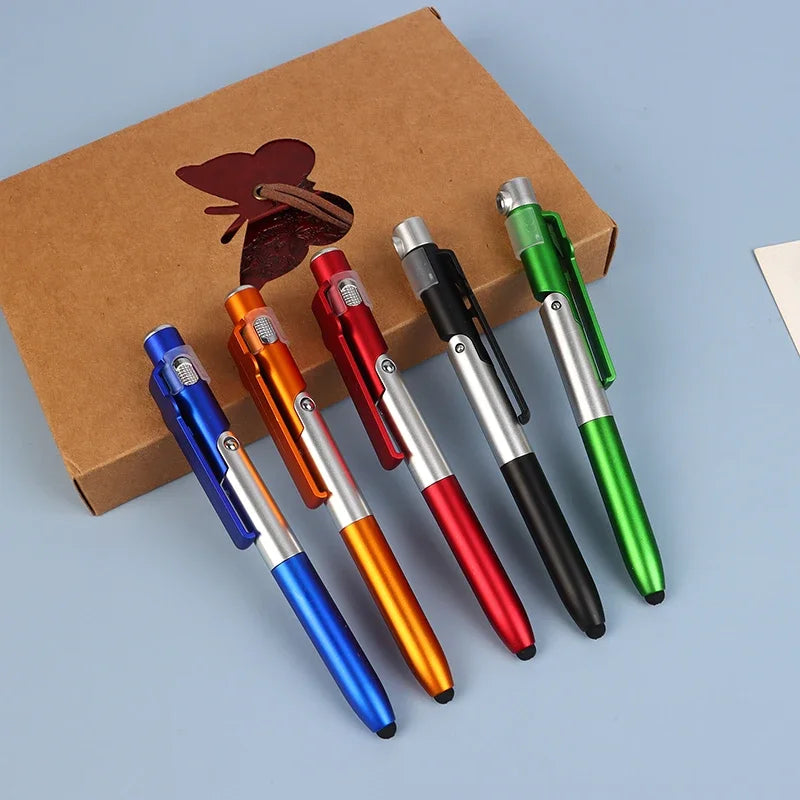 Multi Function 4 In 1 Stylus Pen Ballpoint Pen Capacitive Stylus With Flashlight And Phone Holder S 5