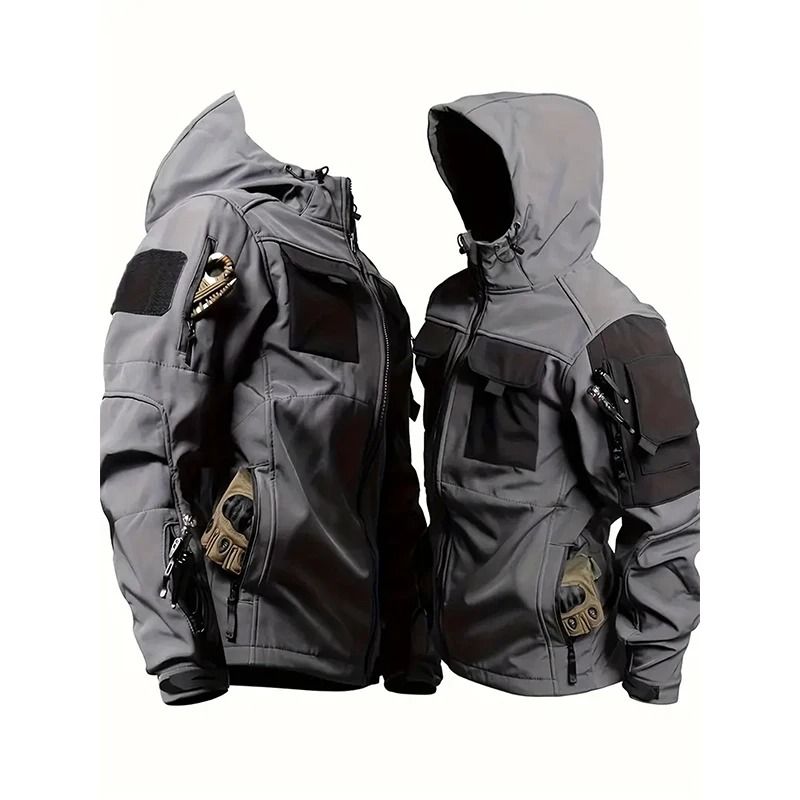 Men Tactical Soft Shell Waterproof Jacket With Fleece Lining 1
