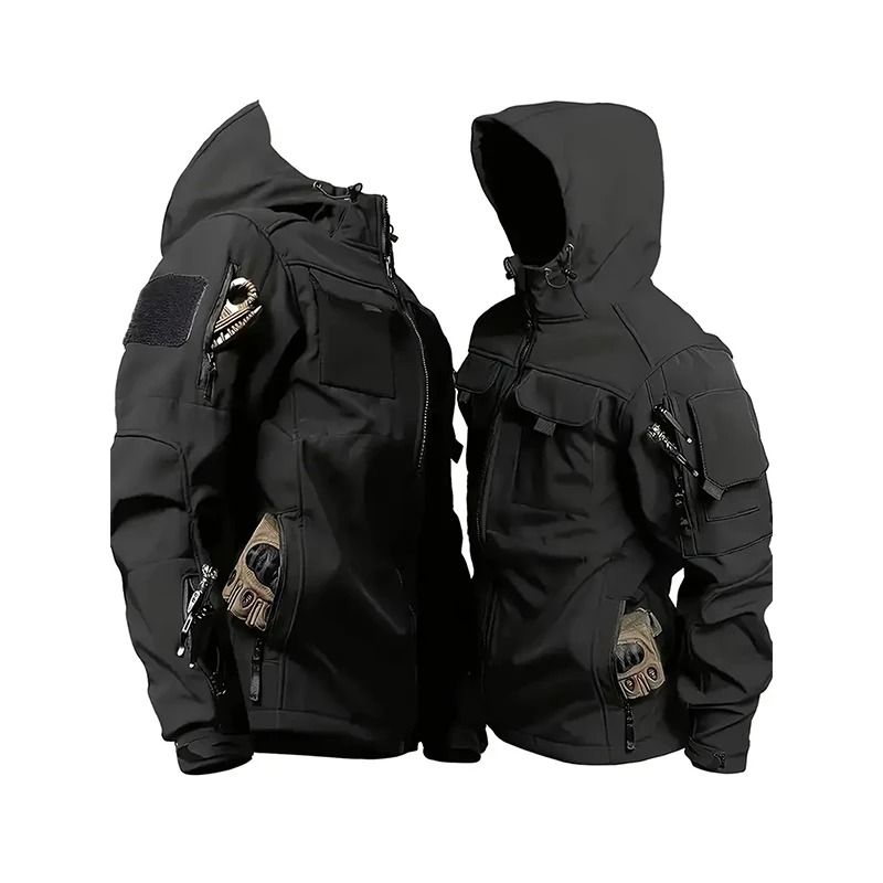 Men Tactical Soft Shell Waterproof Jacket With Fleece Lining 5
