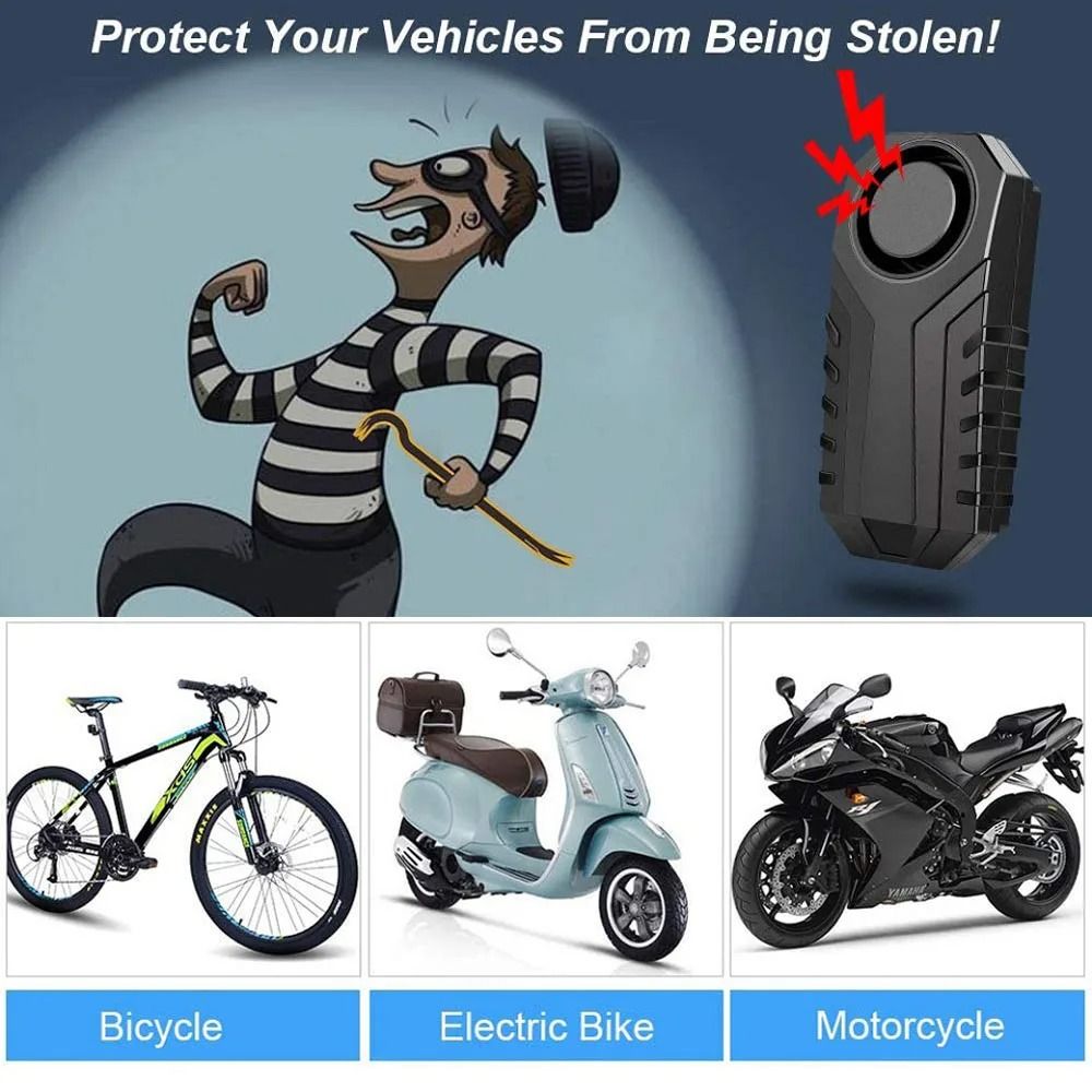 Wireless Vibration Alarm Anti Theft IP55 For Motorcycle And Bicycle 1