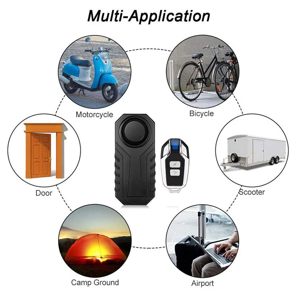 Wireless Vibration Alarm Anti Theft IP55 For Motorcycle And Bicycle 3