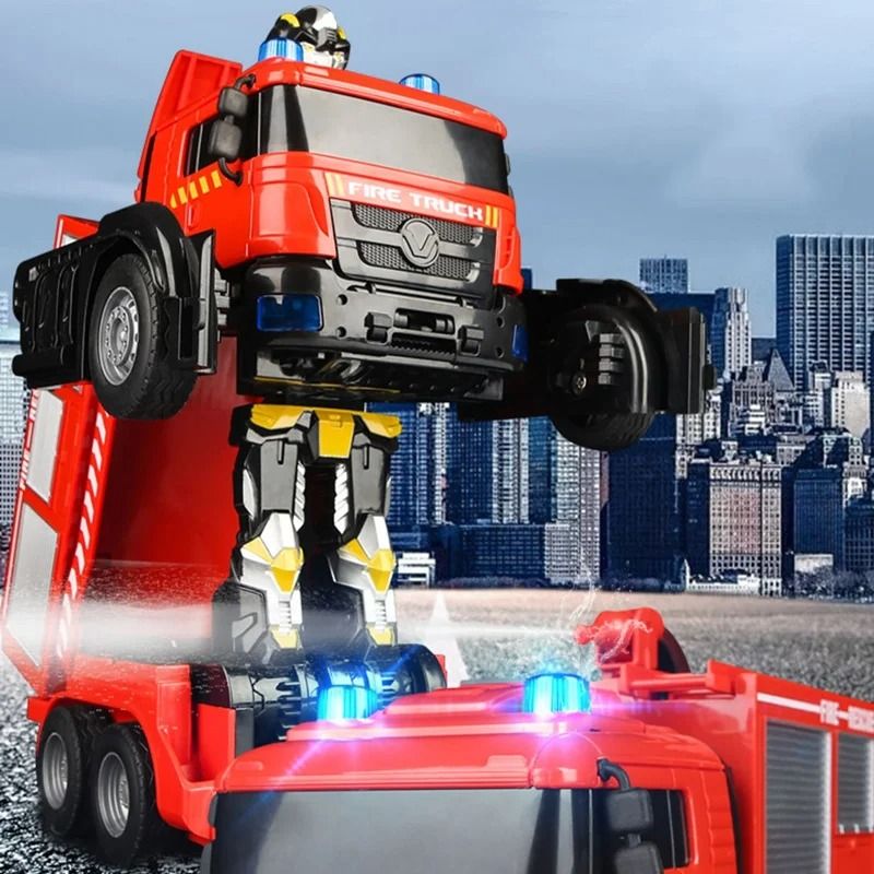 Transforming RC Engine Truck Robot Toy With Lights For Kids 2