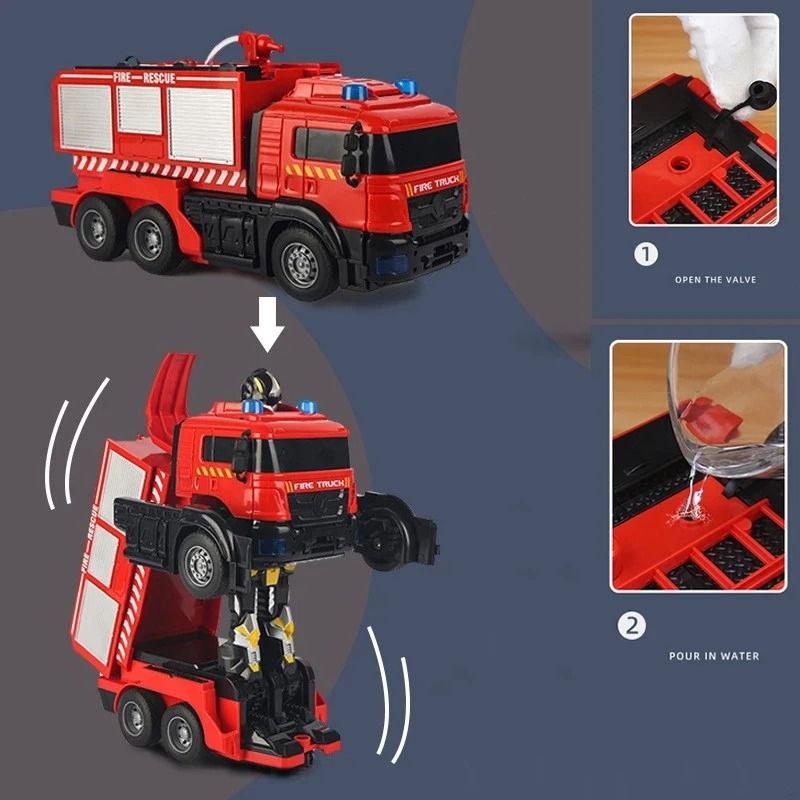 Transforming RC Engine Truck Robot Toy With Lights For Kids 3
