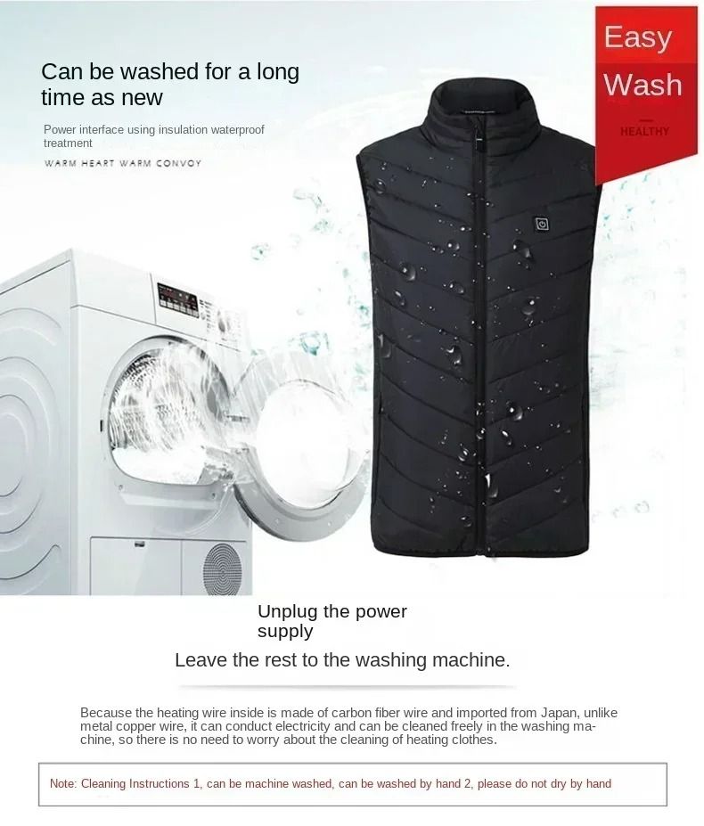 Smart USB Heated Vest With Adjustable Temperature For Winter 5