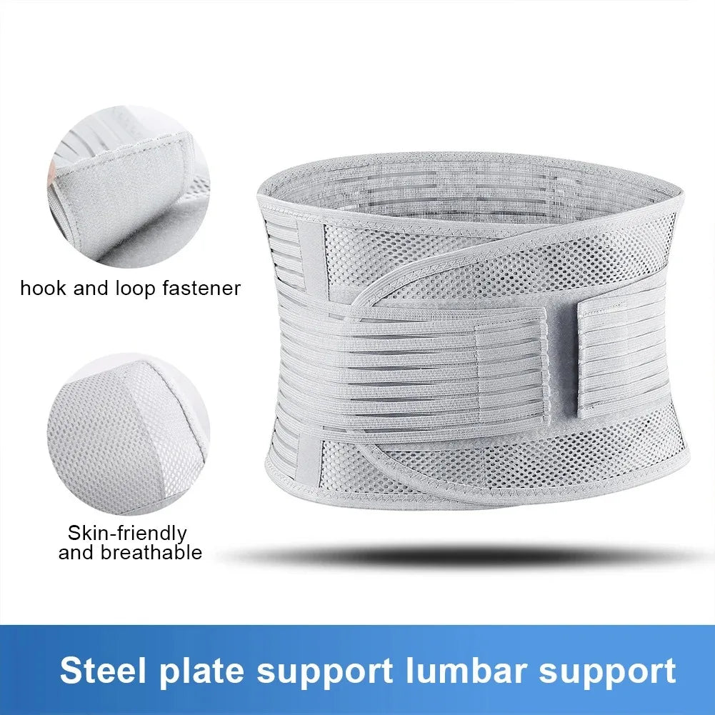 Ergonomic Back Support Belt, Spine Support Corset, Adjustable Breathable Waist Brace, Lumbar Support Belt