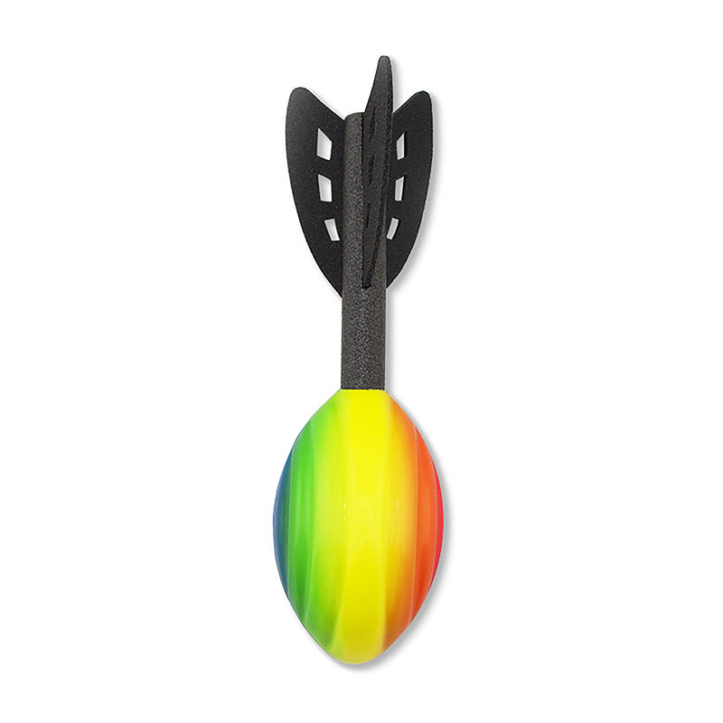 Rainbow Foam Rocket Launcher Toy for Kids, Outdoor Spiral Flying Toy, Long Distance Hand Thrown Rocket, Fun Football