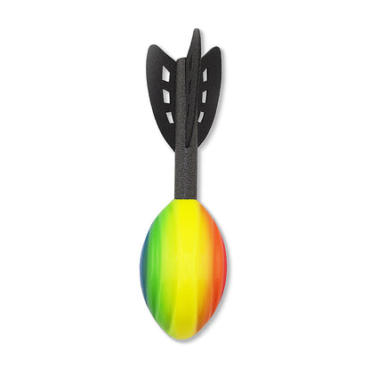 Rainbow Foam Rocket Launcher Toy for Kids, Outdoor Spiral Flying Toy, Long Distance Hand Thrown Rocket, Fun Football