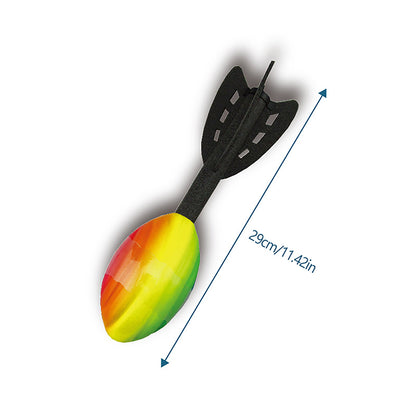 Rainbow Foam Rocket Launcher Toy for Kids, Outdoor Spiral Flying Toy, Long Distance Hand Thrown Rocket, Fun Football