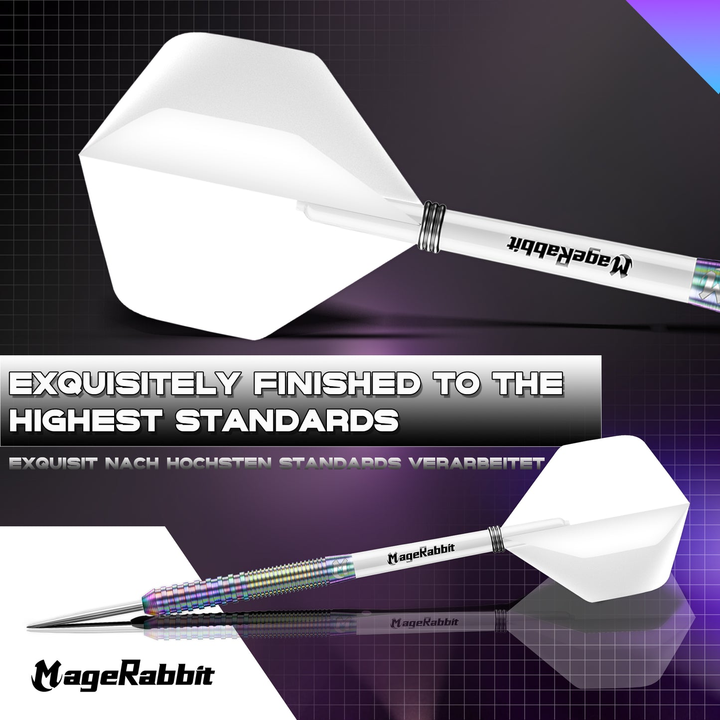 MageRabbit Tungsten Darts Professional Darts Set High Profile For Competitive Play With Flights Sha 3