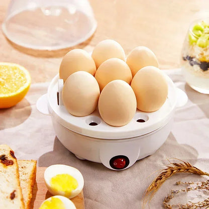 Double Layer Multifunctional Electric Egg Cooker Steamer for Boil Poach Steam Eggs Vegetables Compact Kitchen Breakfast