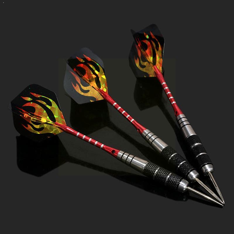 Professional Tungsten Steel Tip Darts Set, 3pcs Steel Shafts and Flights for Sports