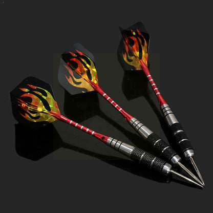 Professional Tungsten Steel Tip Darts Set, 3pcs Steel Shafts and Flights for Sports