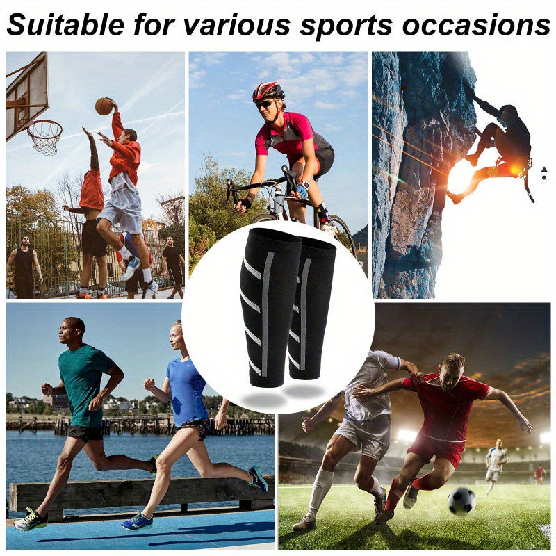 UV Protection Compression Calf Sleeves 1Pair, Breathable Support for Basketball Running Soccer Cycling