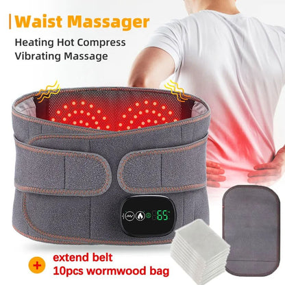 Electric Heating Waist Massager Belt with Hot Compress and Vibration