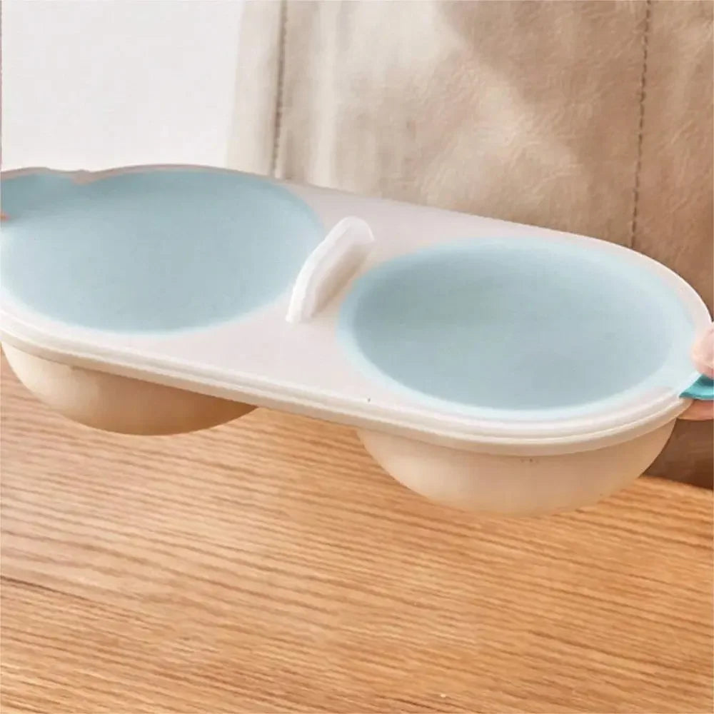 DoubleCup Egg Boiler Microwave Eggs Poacher Kitchen Gadget Hot Spring Egg Mold Clear Water Lotus Eg 1