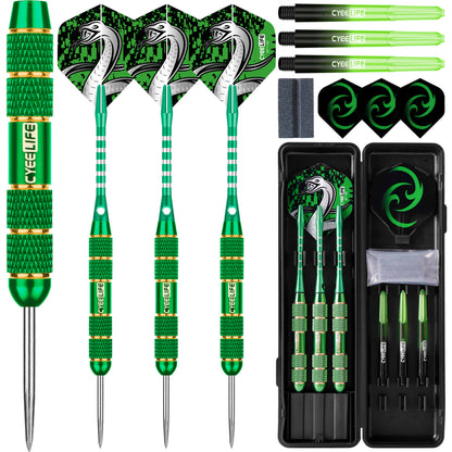 CyeeLife Professional Steel Tip Darts Set, 3PCS with Anti Fall Flights, Pure Copper Barrels, for Dartboard