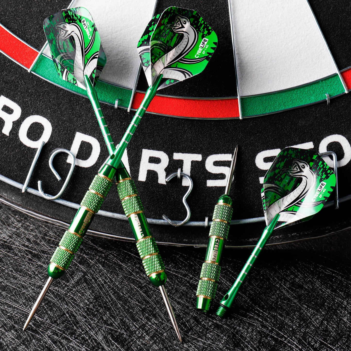 CyeeLife Professional Steel Tip Darts Set, 3PCS with Anti Fall Flights, Pure Copper Barrels, for Dartboard