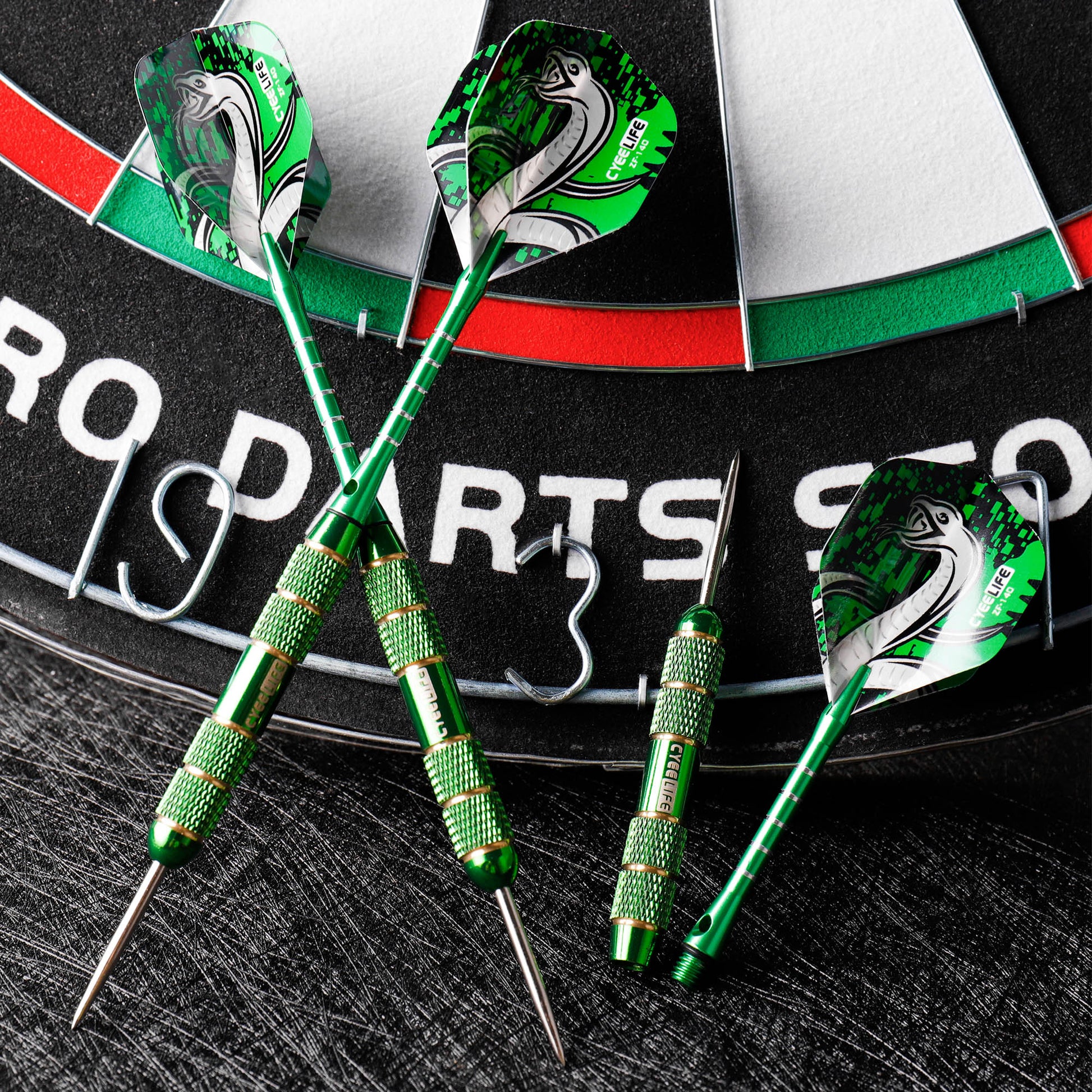 CyeeLife Professional Steel Tip Darts Set, 3PCS with Anti Fall Flights, Pure Copper Barrels, for Dartboard