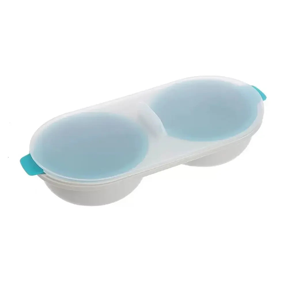 DoubleCup Egg Boiler Microwave Eggs Poacher Kitchen Gadget Hot Spring Egg Mold Clear Water Lotus Eg 6