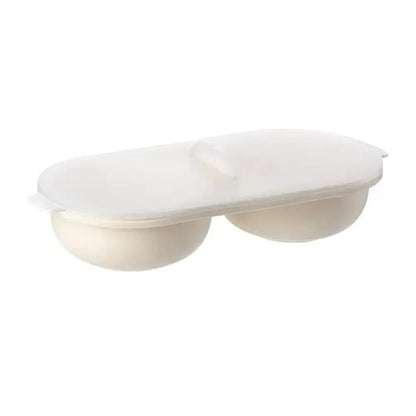 DoubleCup Egg Boiler Microwave Eggs Poacher Kitchen Gadget Hot Spring Egg Mold Clear Water Lotus Eg 7