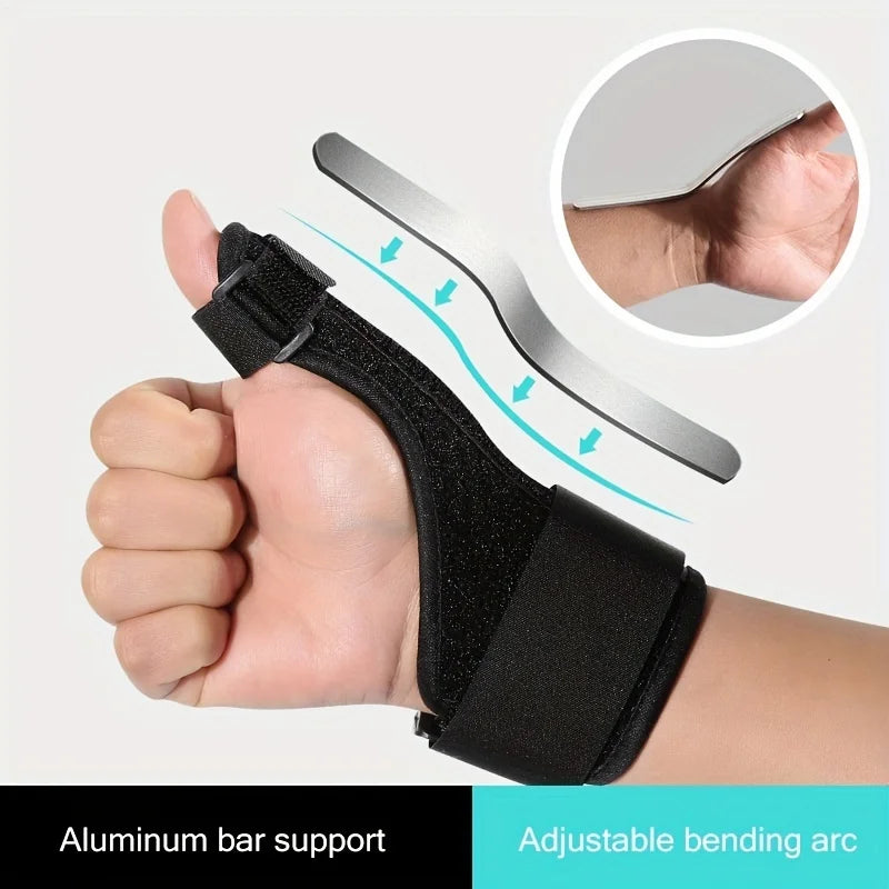 Lightweight Adjustable Thumb and Wrist Brace with Detachable Aluminum Splint for Men Women Breathable Support