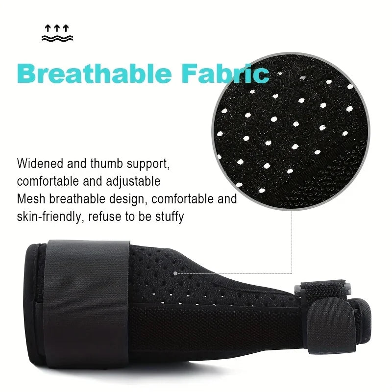 Lightweight Adjustable Thumb and Wrist Brace with Detachable Aluminum Splint for Men Women Breathable Support