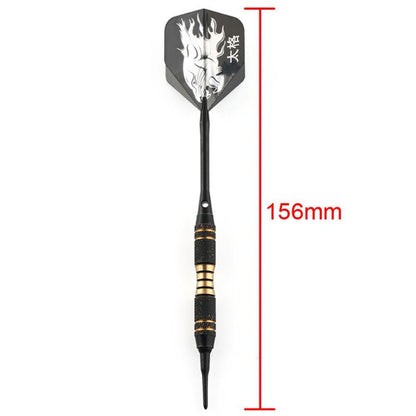 Professional Soft Tip Darts Set, 3pcs Black Darts for Electronic Dartboards, Indoor Family Games