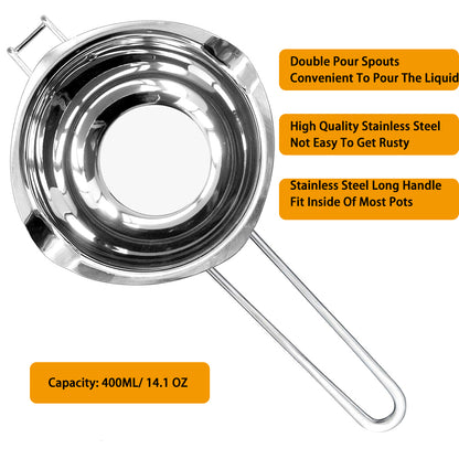 Stainless Steel Candle Making Pouring Pot Double Boiler Wax Melting Pot DIY Candle Making Starter K