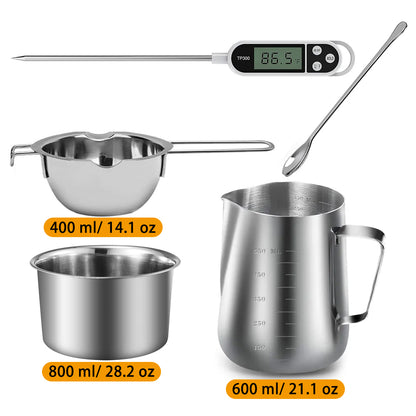 Stainless Steel Candle Making Pouring Pot Double Boiler Wax Melting Pot DIY Candle Making Starter K