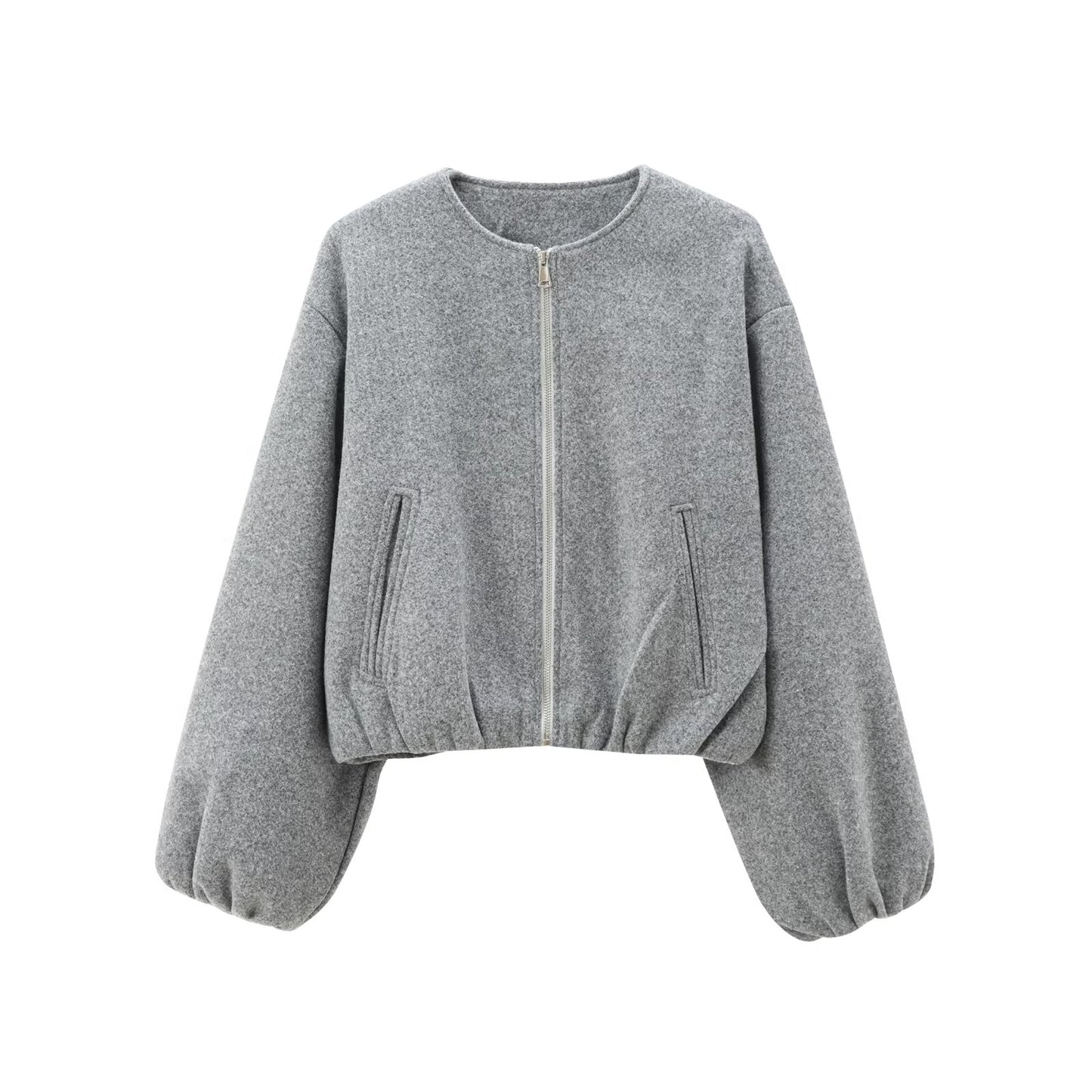 Trendy MUJER Red Bomber Jacket Soft Cropped Jacket For Women Sports Style Zipper Outerwear 7