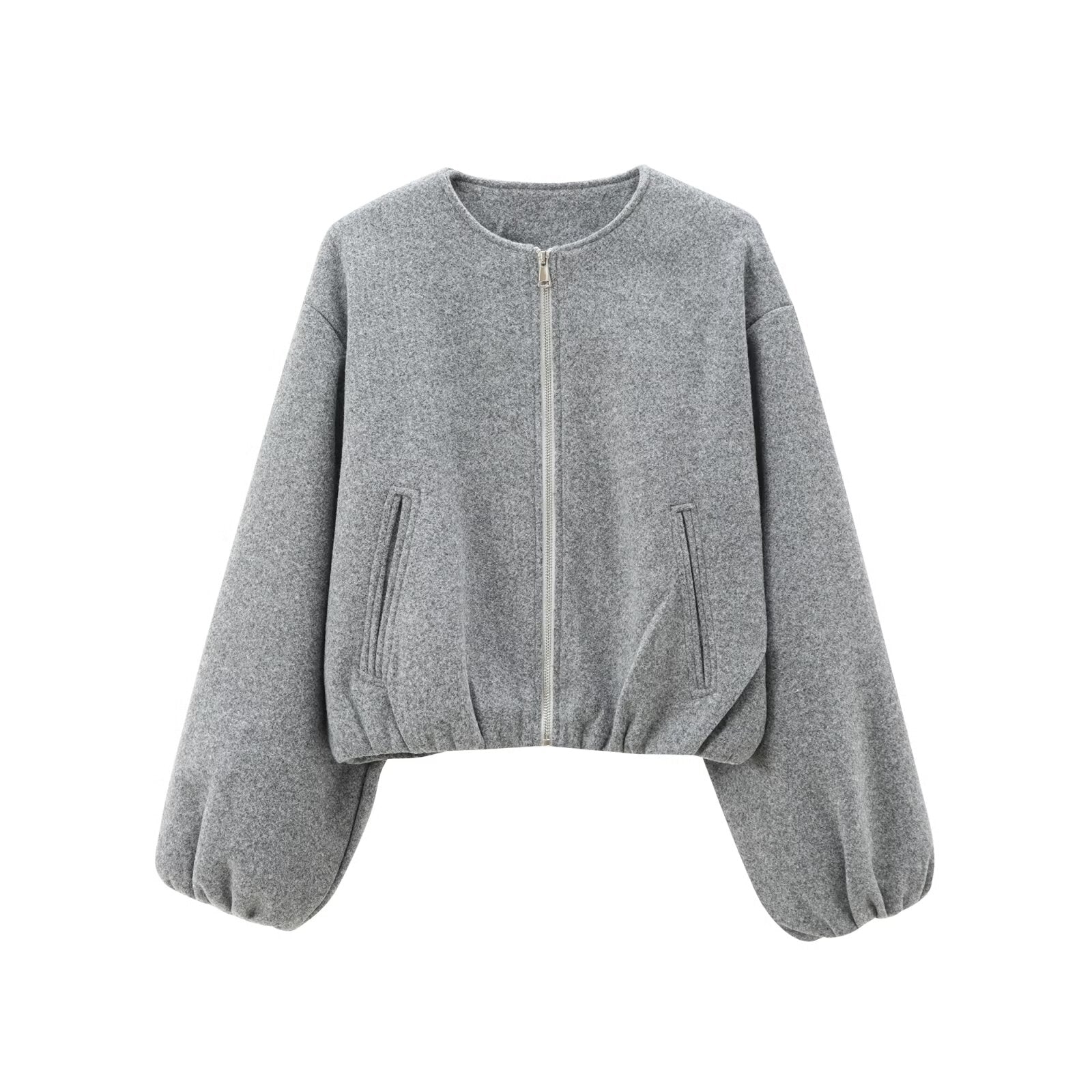Trendy MUJER Red Bomber Jacket Soft Cropped Jacket For Women Sports Style Zipper Outerwear 7