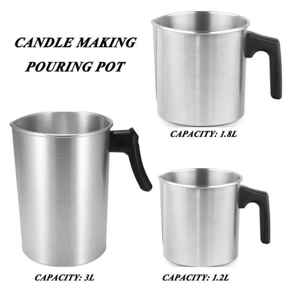 Candle Making Pouring Pot Double Boiler Wax Melting Pot Stainless Steel Pitcher with Heat-Resistant Handle for Homemade
