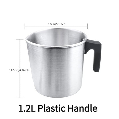 Candle Making Pouring Pot Double Boiler Wax Melting Pot Stainless Steel Pitcher with Heat-Resistant Handle for Homemade