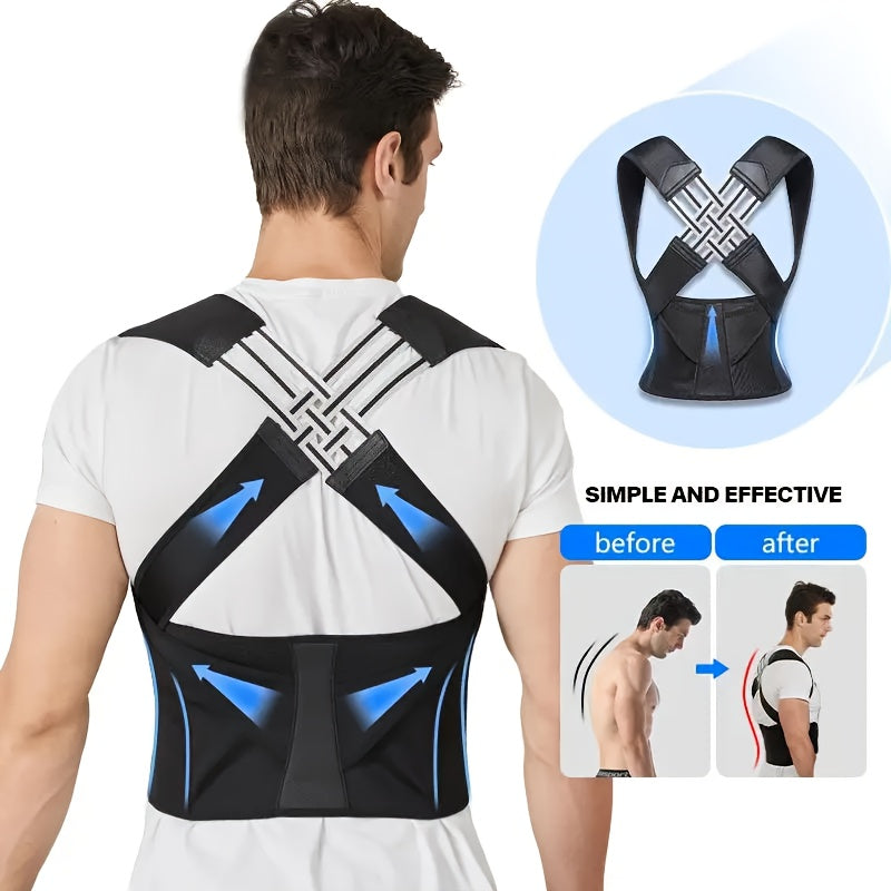 Women Men Prevent Slouching, Adjustable Back Posture Corrector Belt, Relieve Pain Posture Support
