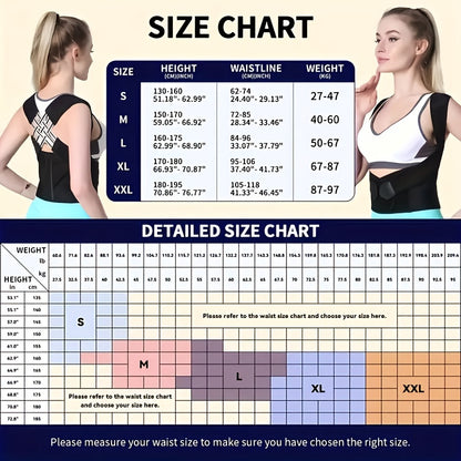 Women Men Prevent Slouching, Adjustable Back Posture Corrector Belt, Relieve Pain Posture Support