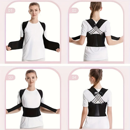 Women Men Prevent Slouching, Adjustable Back Posture Corrector Belt, Relieve Pain Posture Support