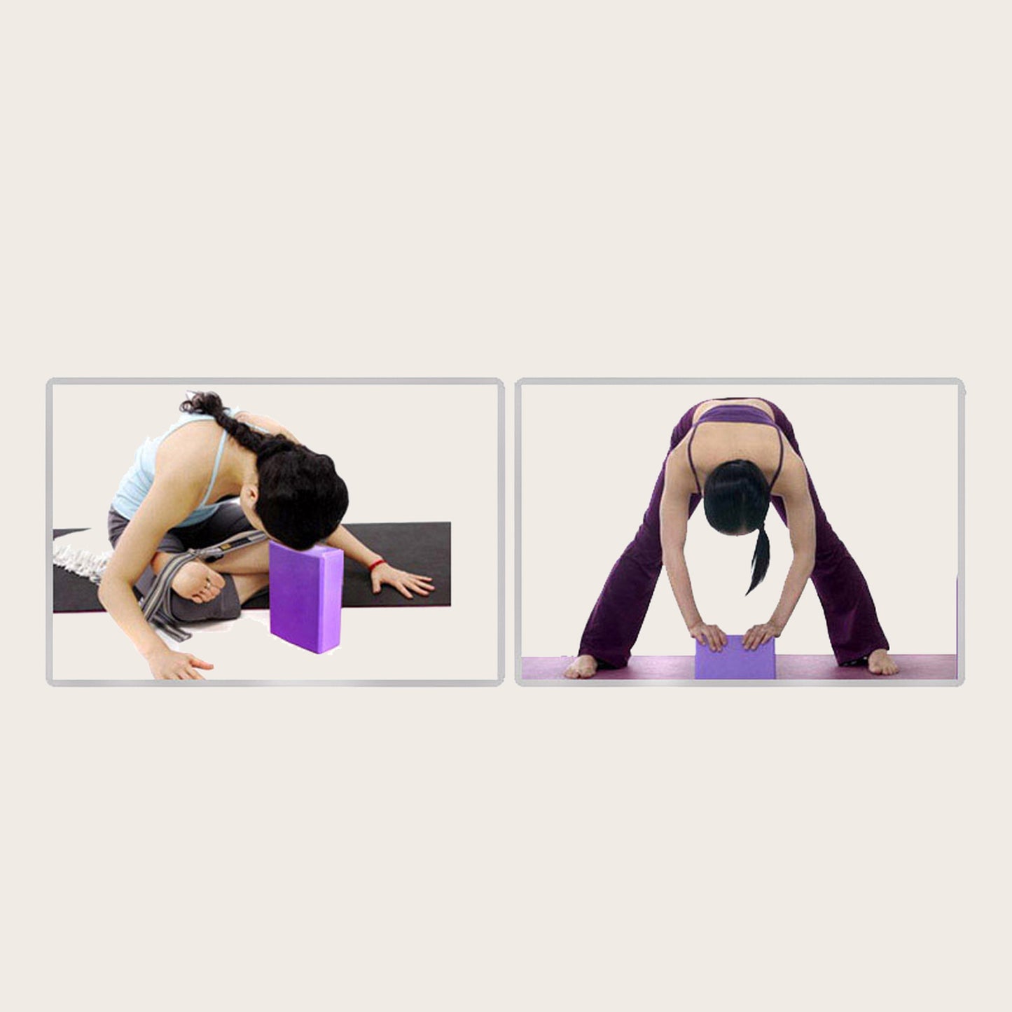 Purple High Density Yoga Blocks Firm EVA Foam Bricks Gymnastics Block For Muscle Pain Relief Stretc 2