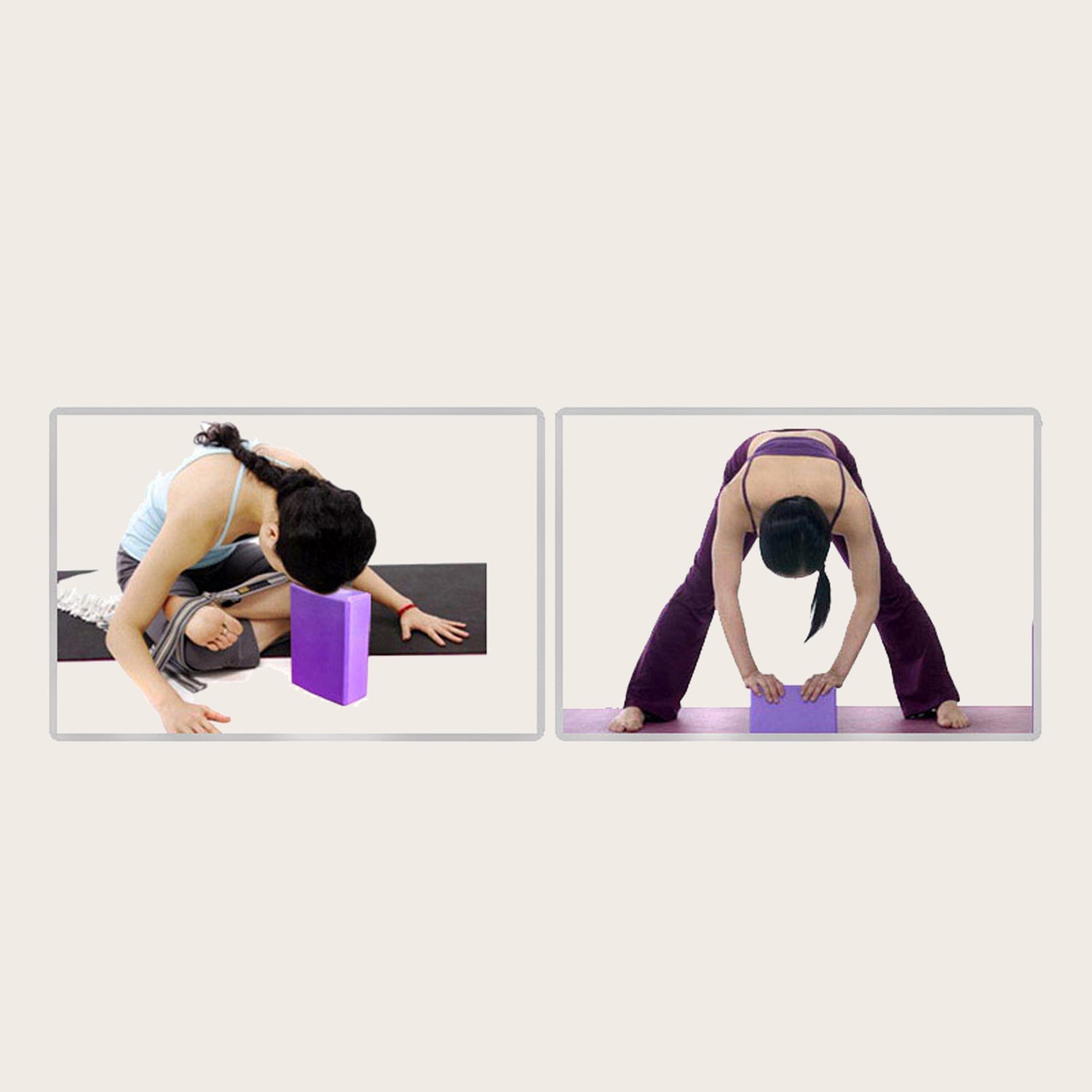 Purple High Density Yoga Blocks Firm EVA Foam Bricks Gymnastics Block For Muscle Pain Relief Stretc 2