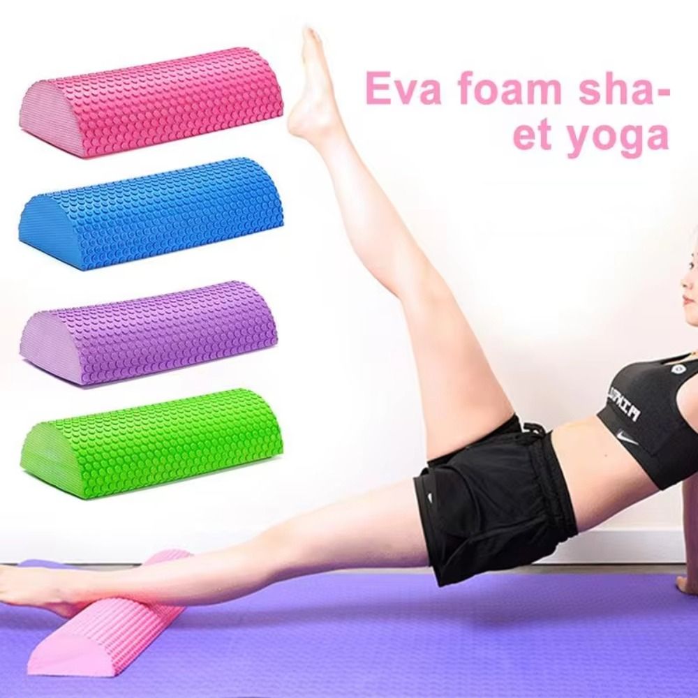 Half Round EVA Foam Roller for Yoga Pilates Fitness Massage Balance Blocks with Floating Point Texture