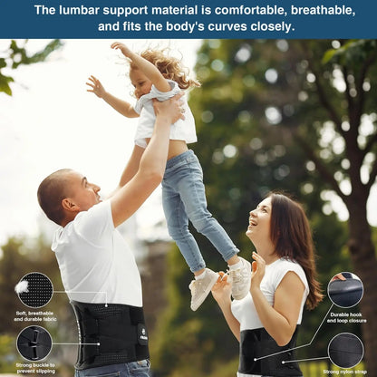 Breathable Back Brace For Lower Back Pain 4 Metal Supports Four Elastic Bands Strong Support 3