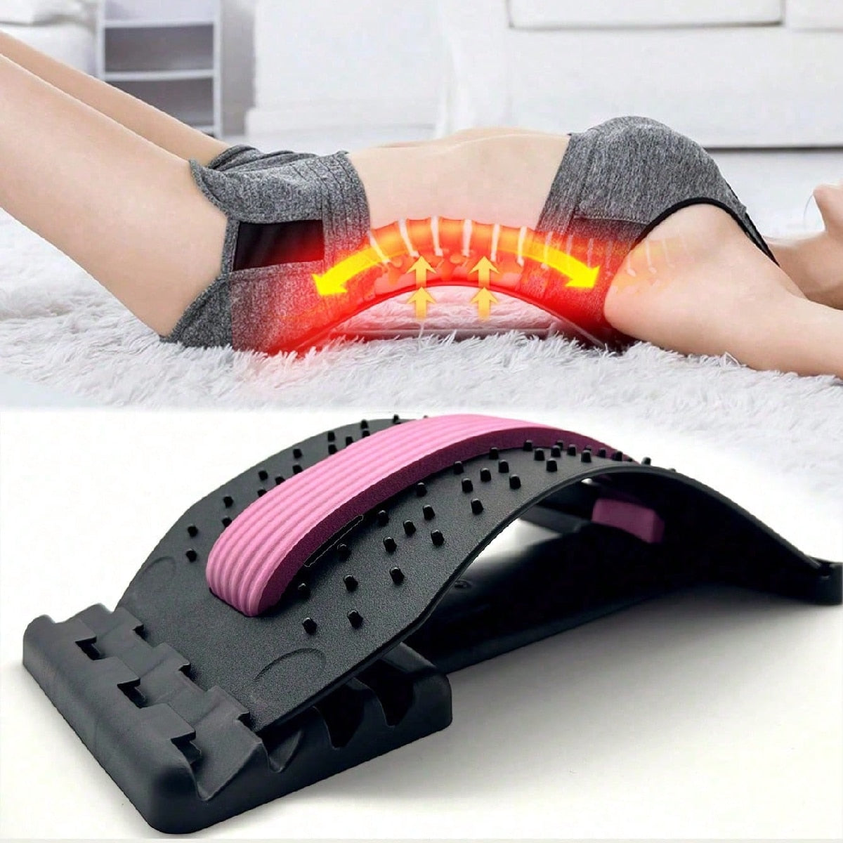 Back Massager for Opening the Back, Lumbar Spine Soothers for Stretching the Waist and Neck, Yoga Spinal Training