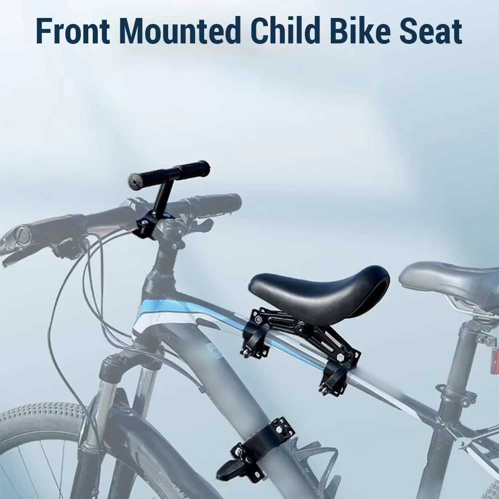 Child Front-Mounted Bicycle Seat with Handlebars and Foot Pedals