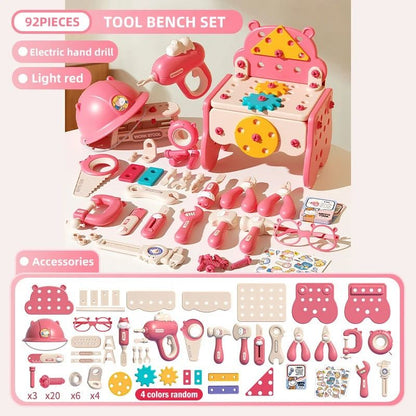 Kids Construction Tool Set With Electric Toy Drill 11
