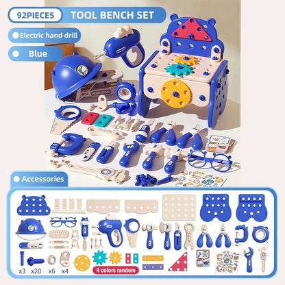 Kids Construction Tool Set With Electric Toy Drill 12