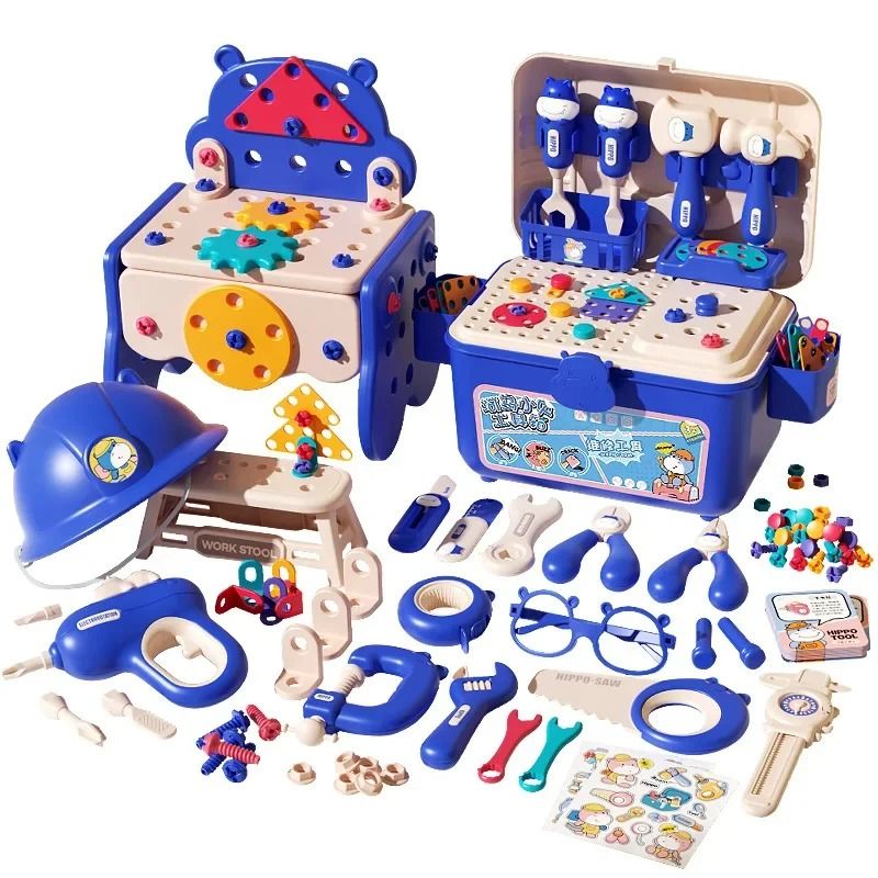 Kids Construction Tool Set With Electric Toy Drill 2