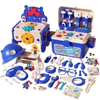 Kids Construction Tool Set With Electric Toy Drill 2