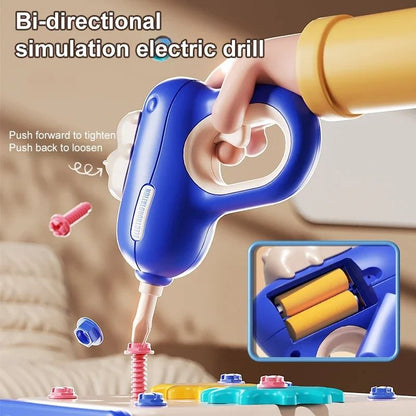 Kids Construction Tool Set With Electric Toy Drill 3