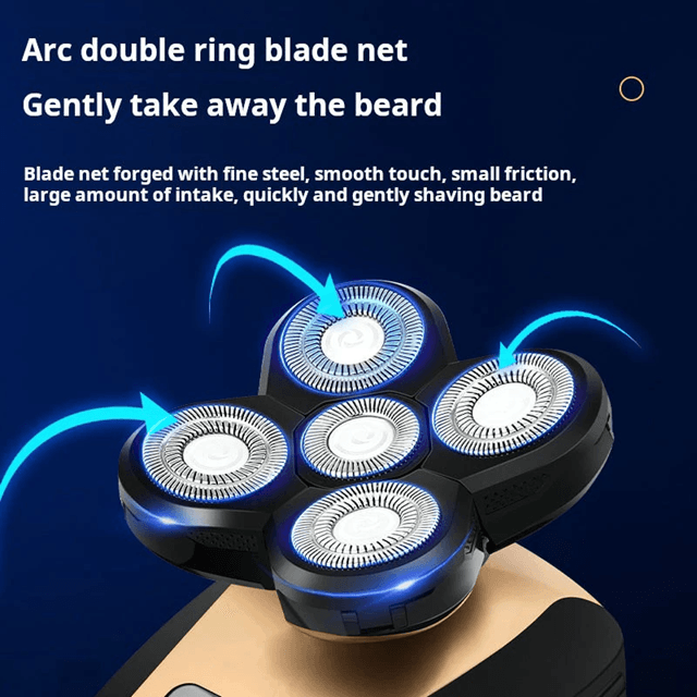 Waterproof Electric Shaver For Men With 5 Head Rotary Razor And Beard Trimmer 3
