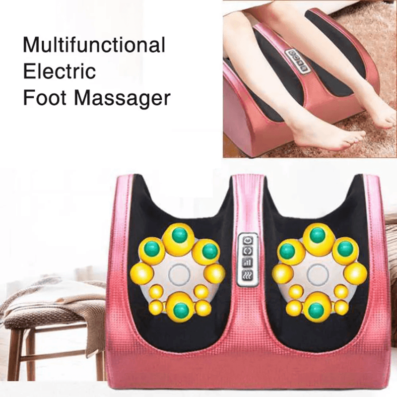 Electric Foot Massager with Heat Therapy and Shiatsu Kneading Rollers